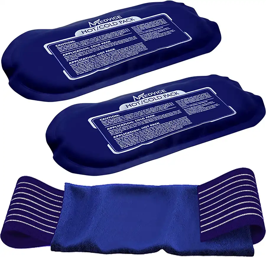 Medvice 2 Reusable Hot and Cold Ice Packs for Injuries, Joint Pain, Muscle Soreness and Body Inflammation